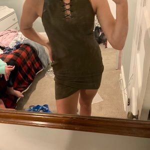 Tight green dress